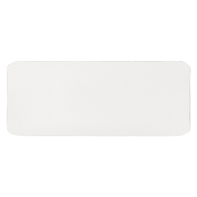 Шеврон Rectangle Cowhide размер 50*20 мм, белый, со скругленными углами
