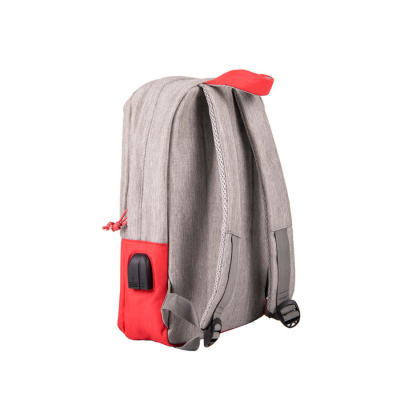 Рюкзак"Beam mini", серый/красный, 38х26х8 см, ткань верха: 100% полиамид, под-ка: 100% полиэстер