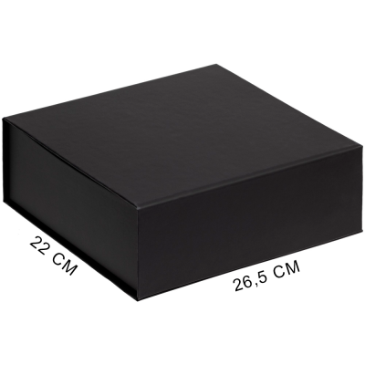 Подарочная коробка, размер 25*21*8,5 см, Solution Prestige Linen с магнитным клапаном, черная,